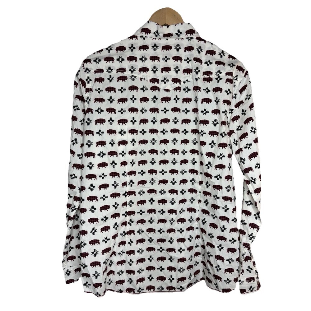 Mens Rough Stock Panhandle Slim Pearl Snap Shirt Long Sleeve Plaid SZ L - Picture 3 of 7